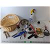 Image 1 : Wicket Basket & Kitchen Accessories- Ladles, Potato Masher, Lids, Misc.`1