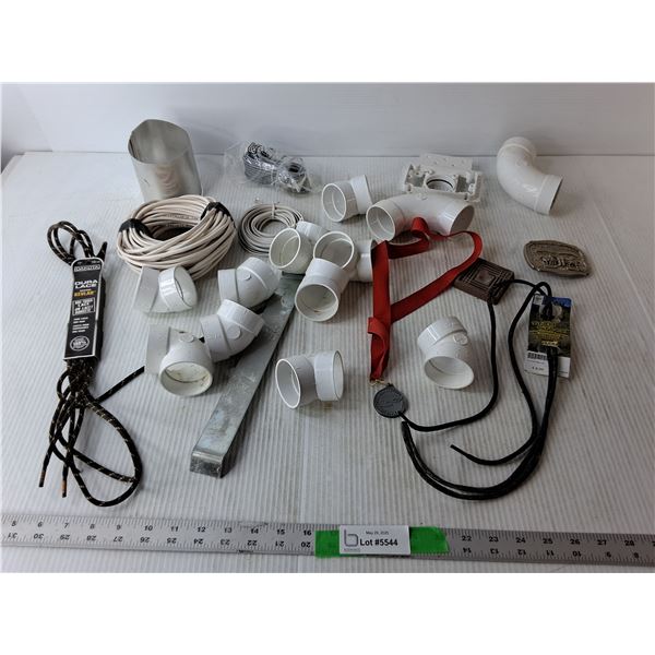 (2) Kevlar Shoelaces, PVC Pipe Fittings, Levi Strauss Belt Buckle