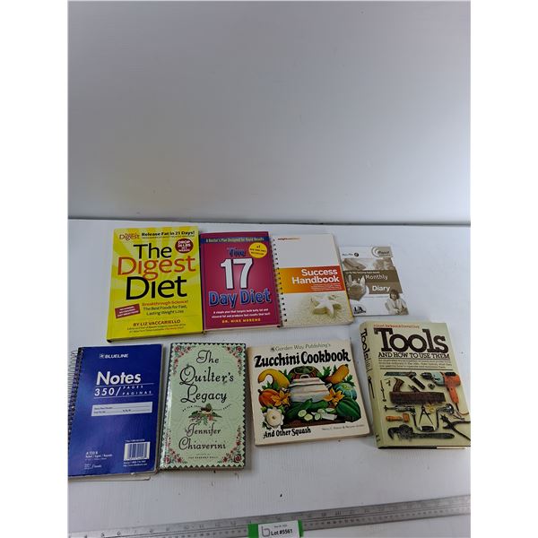 Assorted Books - (4) Diet Books,  (1) Cookbooks, Misc