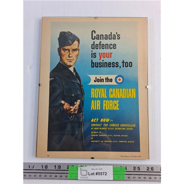 1951 Royal Canadian Air Forces Recruitment Poster
