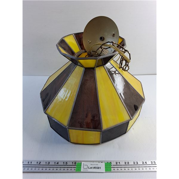 Stain Glass Hard Mount Ceiling Light Fixture - As Is