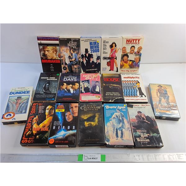 Various VHS Movies - Raw Deal, the Texas Chainsaw Massacre and Escape From Alcatraz