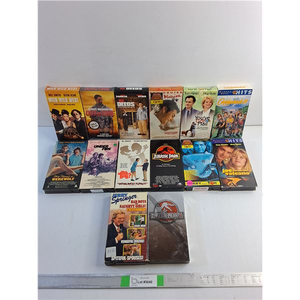 Various VHS Movies - Jurassic Park, Under Fire and Wild Wild West