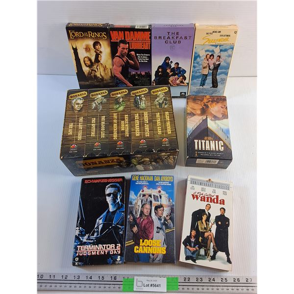 Various VHS Movies - Titanic, Terminator 2 and The Lord of the Rings