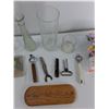 Image 4 : Assorted Items - Glass Vases, Glass Cups, Various Corkscrews And Bottle Openers,Misc