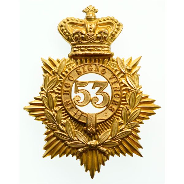 Militaria Insignia;  Helmet Plate Badge - 53rd Sherbrooke Infantry  Regiment Victorian example.