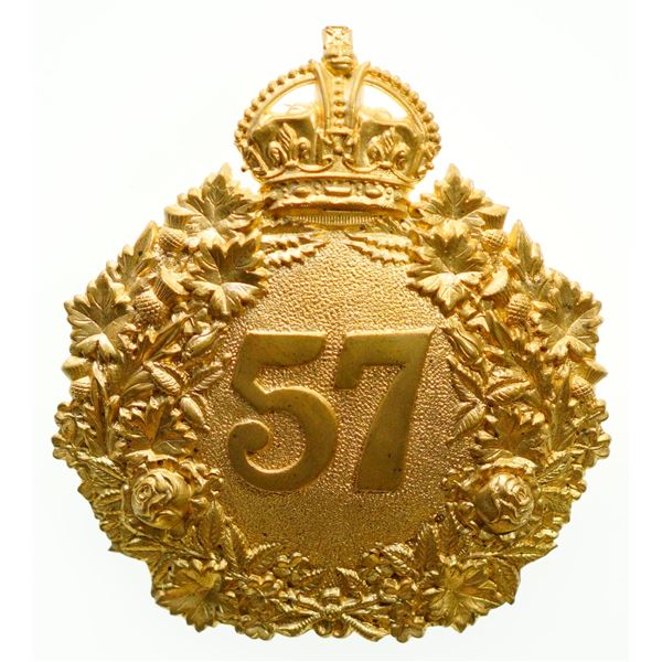 Militaria Insignia;  Helmet Plate Badge - 57th Peterborough Rangers Regiment SBP Victorian example. 