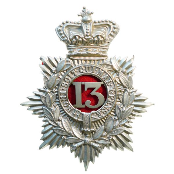 Militaria Insignia;  Helmet Plate Badge - 13th Hamilton Battalion of Infantry 1855 Victorian example