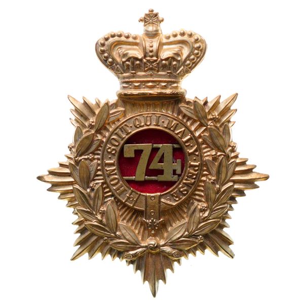 Militaria Insignia;  Helmet Plate Badge -  74th The Royal New Brunswick Regiment .