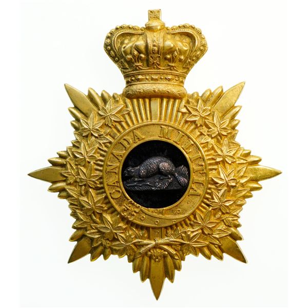 Militaria Insignia;  Helmet Plate Badge - Canadian Militia Staff Officers Pattern Victorian gilded e