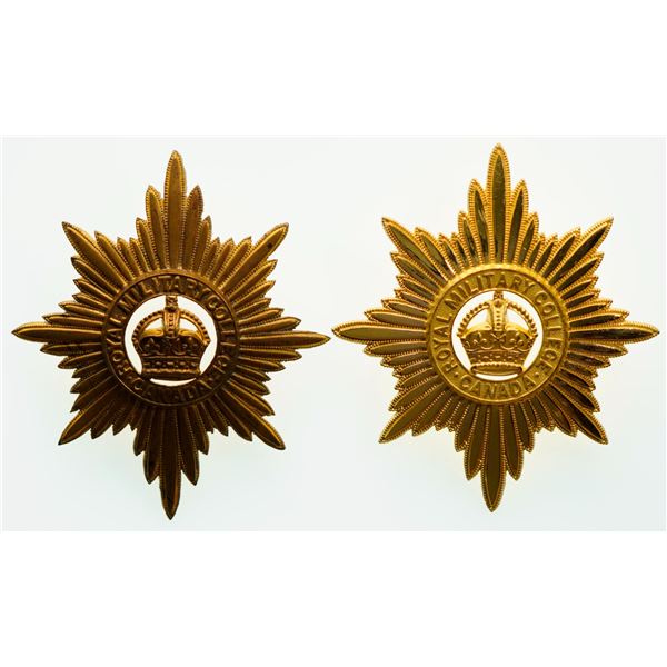 Militaria Insignia;  Helmet Plate Badge - Canadian Royal Military College Officers Gilded example.  