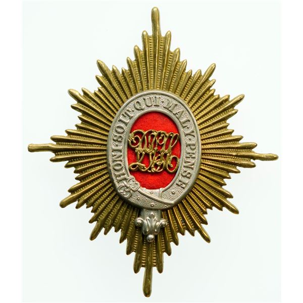 Militaria Insignia;  Helmet Plate Badge - Rare Queen's Own Canadian Hussars Victorian Gilded example