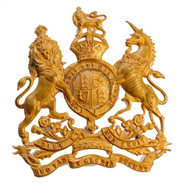 Militaria Insignia;  Helmet Plate Badge - Royal Engineers Volunteers Post 1901 Officer's Home Servic
