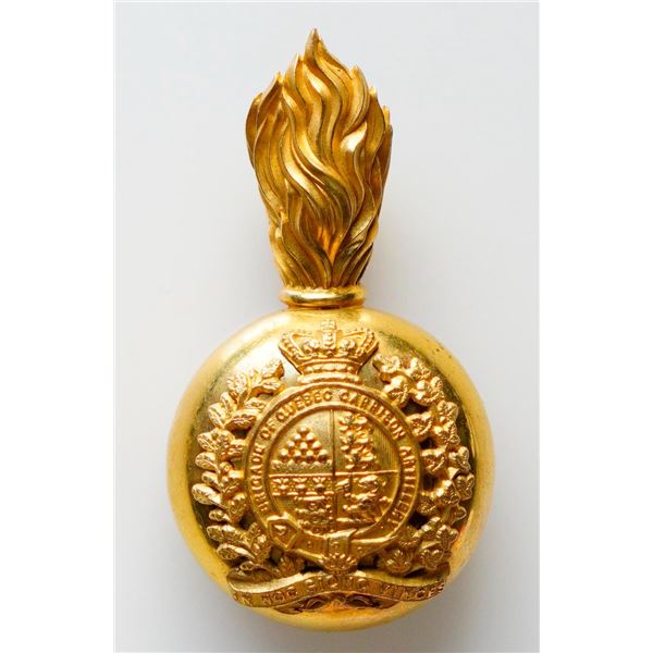Militaria Insignia Pre WW1;  Victorian Brigade of Quebec Garrison Artillery Officer's Gilt Busby Gre