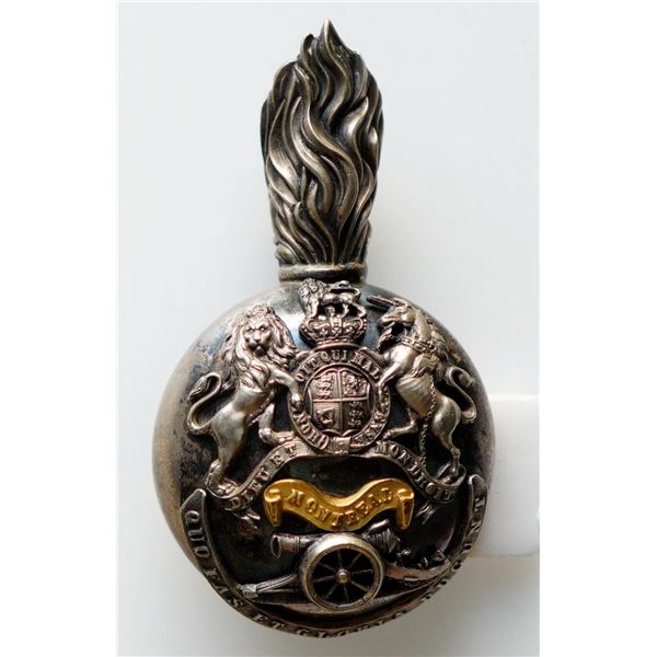Militaria Insignia Pre WW1;  Victorian Royal Artillery Volunteers Officer's Busby Grenade/Plume Hold