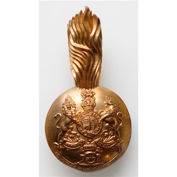 Militaria Insignia Pre WW1;  Victorian Royal Artillery Volunteers Officer's Busby Grenade/Plume Hold