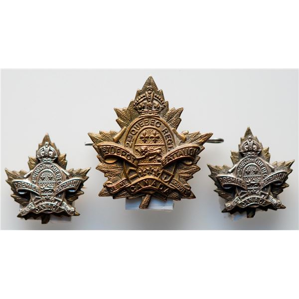 Militaria Insignia C.E.F. WW1;  2nd Quebec Regiment, 1st Depot Battalion Cap Badge (English Legend) 