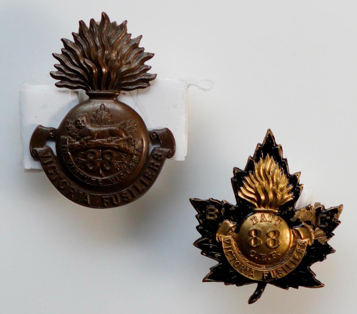 Militaria Insignia C.E.F. WW1; 88th Battalion (Victoria Fusiliers) Cap ...