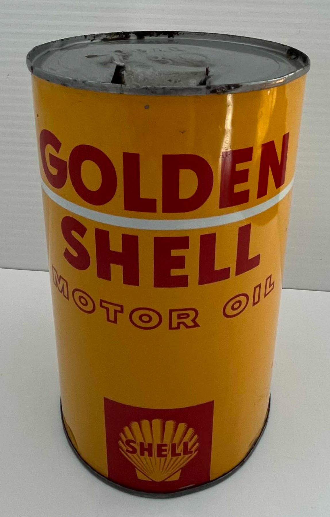 Vintage Motor Oil Can; Golden Shell 1 Quart can. Retains its full ...