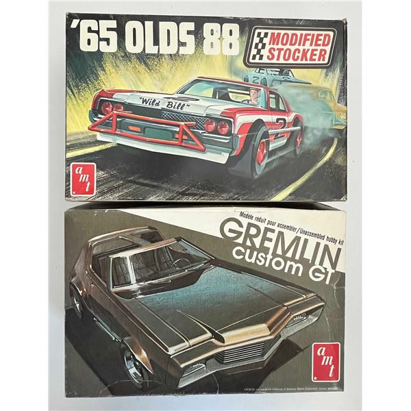 Vintage AMT AMC Gremlin Custom GT model kit  & 65 Olds 88 Modified Stocker Vintage Series 1:25 Scale