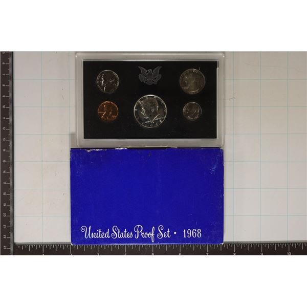 1968 US PROOF SET WITH BOX, 40% SILVER JFK HALF
