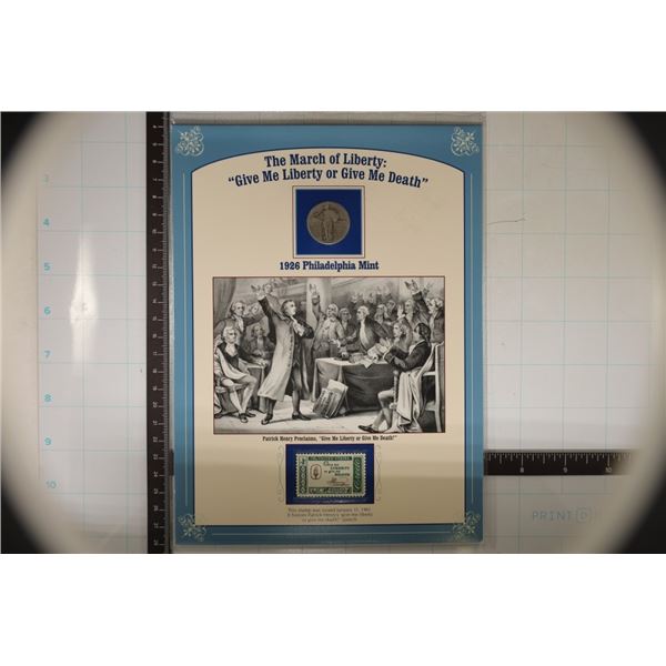 1926 SILVER STANDING LIBERTY QUARTER IN INFO CARD