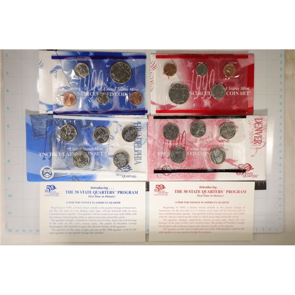 1999 US MINT SET (UNC) P/D (WITH ENVELOPES)