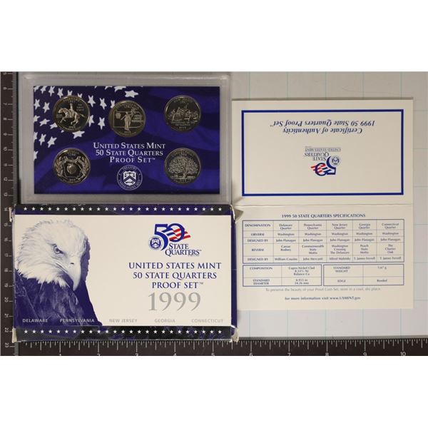 1999 US 50 STATE QUARTERS PROOF SET WITH BOX
