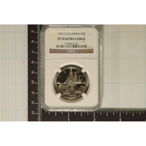 1992-S COLUMBUS HALF DOLLAR NGC PF70 ULTRA CAMEO