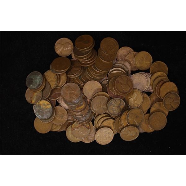 150 ASSORTED LINCOLN WHEAT CENTS: 1915-1955
