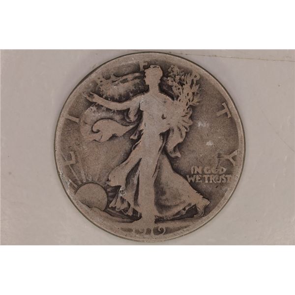 1919-D SILVER WALKING LIBERTY HALF DOLLAR