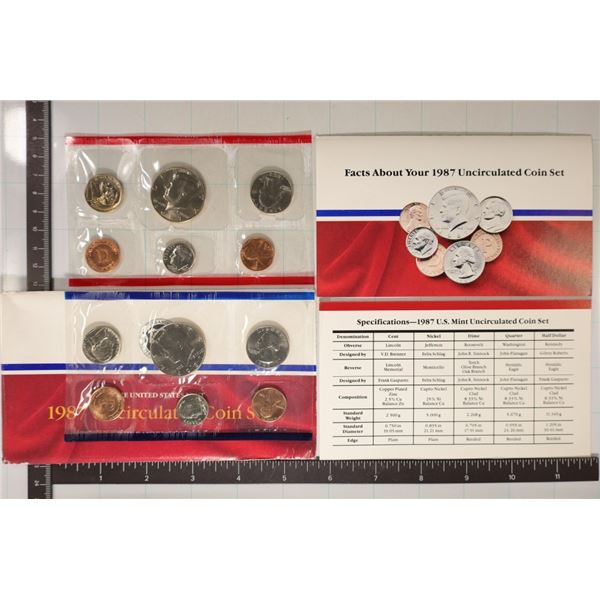1987 US MINT SET (UNC) P/D (WITH ENVELOPE)