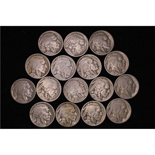 16 BUFFALO NICKELS:1918-1926