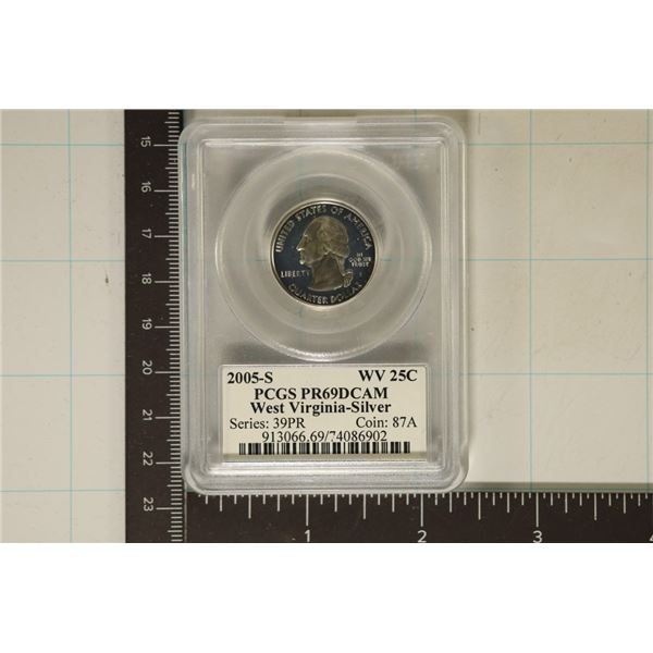 2005-S SILVER WEST VIRGINIA QUARTER PCGS PR69 DCAM
