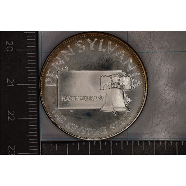 .51 OZ. PF STERLING SILVER PENNSYLVANIA ROUND