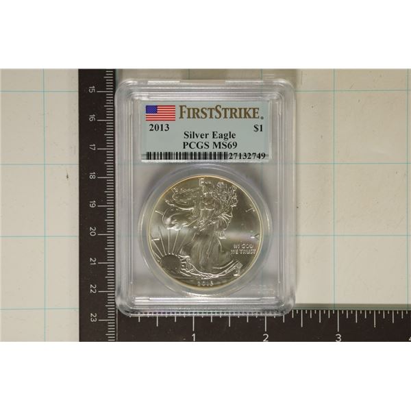 2013 AMERICAN SILVER EAGLE PCGS MS69 FIRST STRIKE