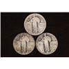 Image 1 : 3-NO DATE SILVER STANDING LIBERTY QUARTERS