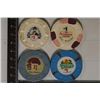 Image 1 : 4 PLASTIC $1 GAMING CASINO TOKENS SEE PICTURES