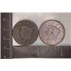 Image 1 : 2-US LARGE CENTS: 1824 SCRATCHED AND 1 NO DATE