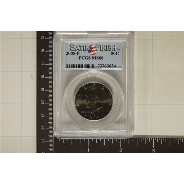 2005-P KENNEDY HALF DOLLAR PCGS MS68 SATIN FINISH