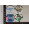 Image 1 : 4-$1 CASINO CHIPS: THE REGENT, FIESTA CASINO