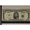 Image 1 : 1953 $5 SILVER CERTIFICATE BLUE SEAL WITH 4 SMALL