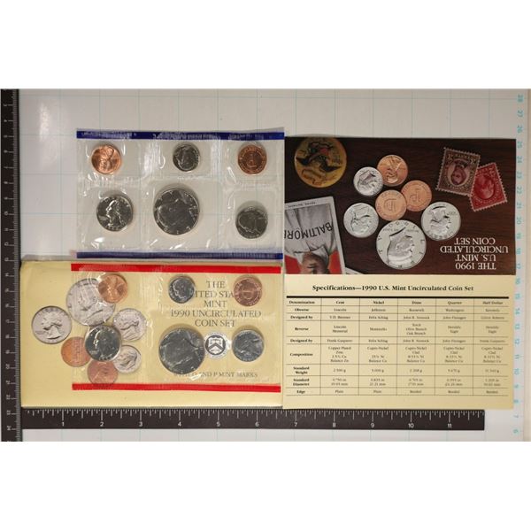 1990 US MINT SET (UNC) P/D (WITH ENVELOPE)
