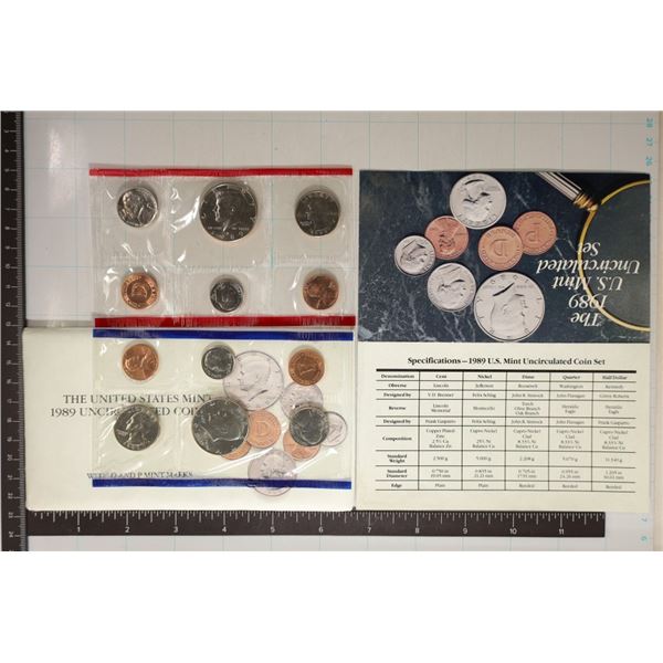 1989 US MINT SET (UNC) P/D (WITH ENVELOPE)