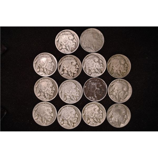 14-BUFFALO NICKELS: 1-1923-S, 6-1919, 6-19123-P