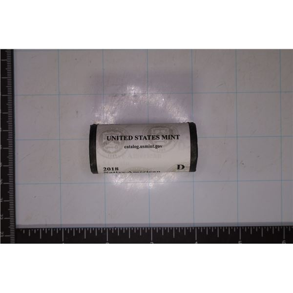 $25 ROLL OF 2018-D NATIVE AMERICAN DOLLARS UNC