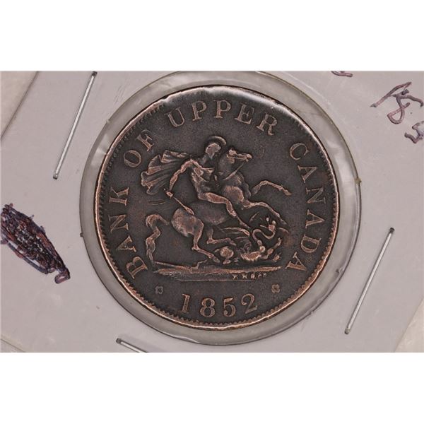 1852 CANADA BANK OF UPPER CANADA HALF PENNY