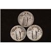 Image 1 : 3-NO DATE SILVER STANDING LIBERTY QUARTERS