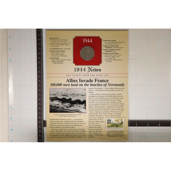 1944-D SILVER WALKING LIBERTY HALF DOLLAR IN