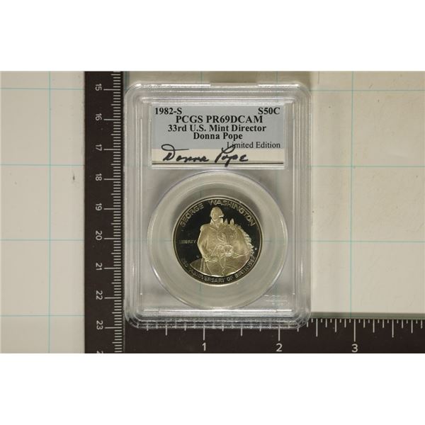 DONNA POPE SIGNED 1982-S SILVER US HALF DOLLAR